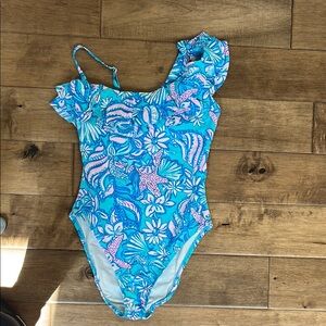 One-Shoulder Blue Swimsuit